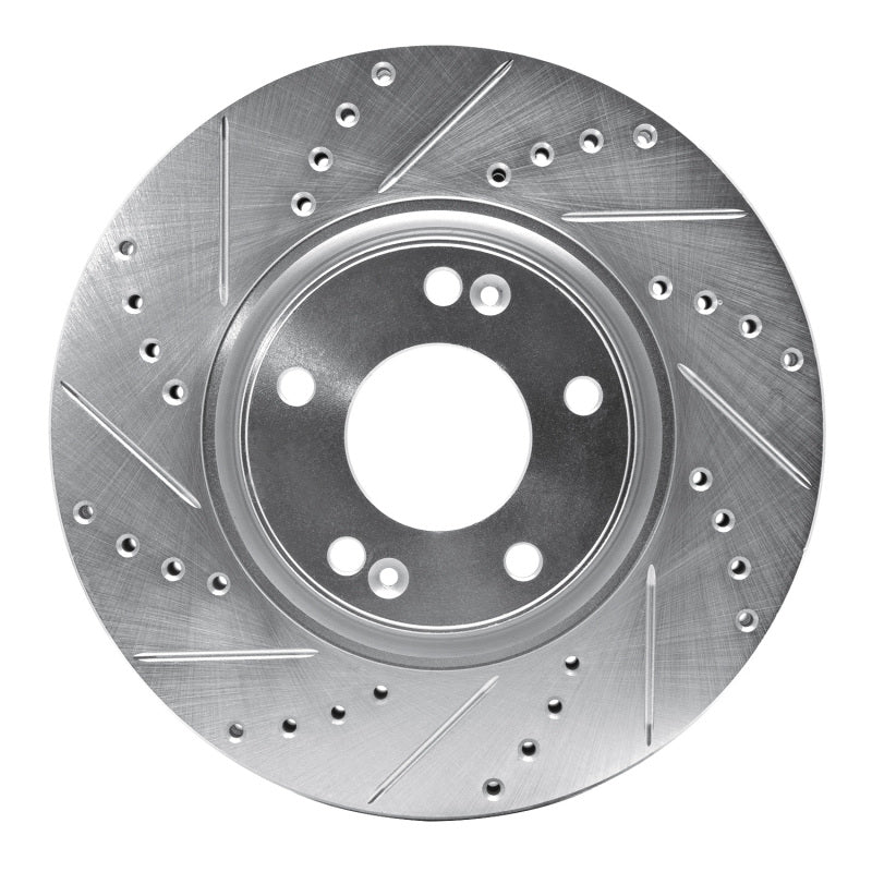 R1 Concepts R1 04-11 Hyundai AZERA Front Left Drilled & Slotted Silver Brake Rotor