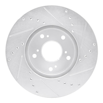 R1 Concepts R1 98-22 Acura CSX Front Left Drilled & Slotted Silver Brake Rotor