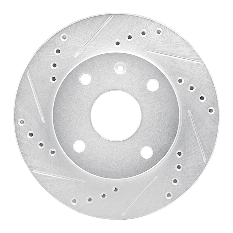 R1 Concepts R1 04-10 Chevrolet Optra (Mexico) Front Left Drilled & Slotted Silver Brake Rotor