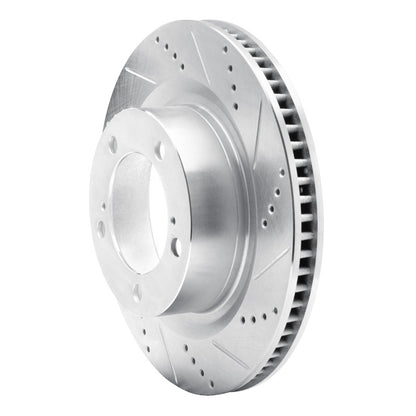 DFC 07-22 Lexus LX570 Front Right Drilled & Slotted Silver Brake Rotor