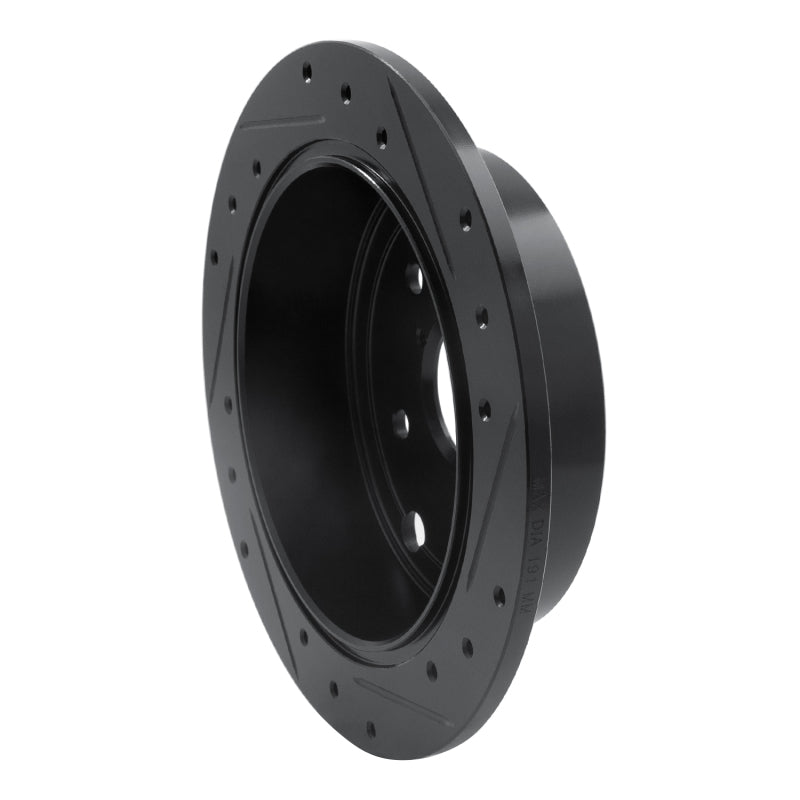 R1 Concepts R1 15-21 Subaru WRX Rear Left Drilled & Slotted Black Brake Rotor