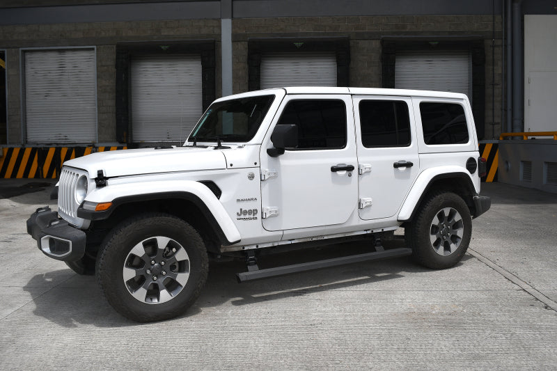 Go Rhino RealTruck 18-24 Jeep Wrangler 4dr VoltStep Electric Running Board Kit (Drilling Req.) - Tex. Blk