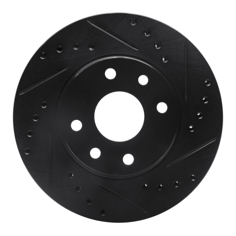R1 Concepts R1 90-93 Asuna SUNFIRE Front Right Drilled & Slotted Black Brake Rotor