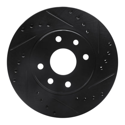 R1 Concepts R1 90-93 Asuna SUNFIRE Front Right Drilled & Slotted Black Brake Rotor