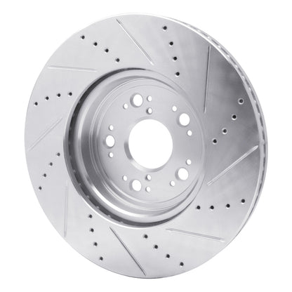 R1 Concepts R1 1995-2000 Lexus LS400 Front Left Drilled & Slotted Silver Brake Rotor