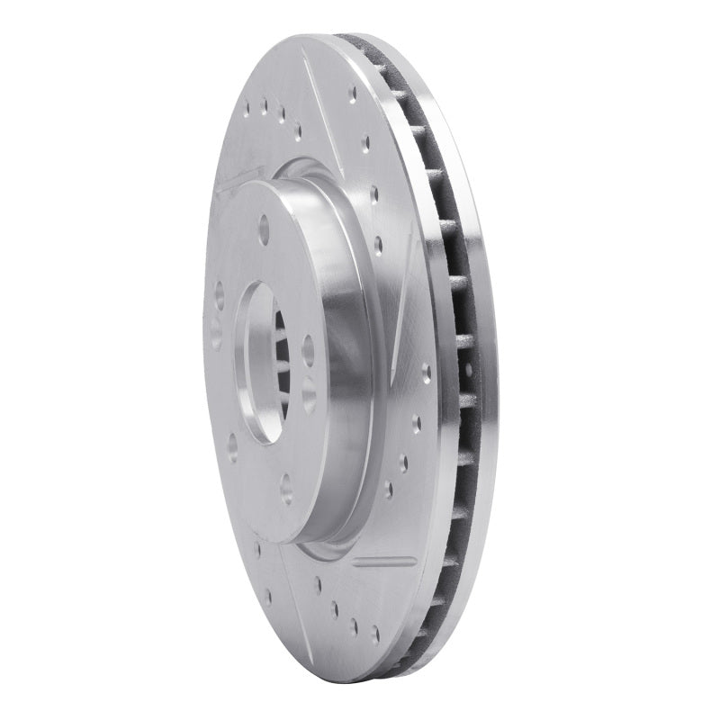 R1 Concepts R1 07-10 Hyundai Elantra Front Right Drilled & Slotted Silver Brake Rotor