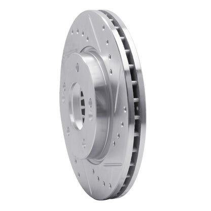 R1 Concepts R1 07-10 Hyundai Elantra Front Right Drilled & Slotted Silver Brake Rotor
