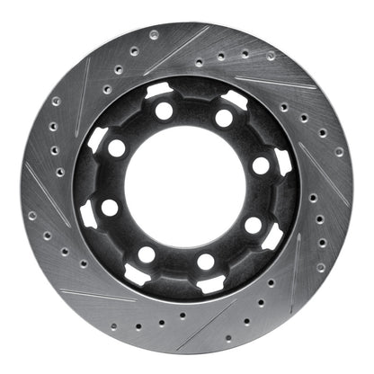 R1 Concepts R1 75-93 Dodge W200 Front Right Drilled & Slotted Silver Brake Rotor