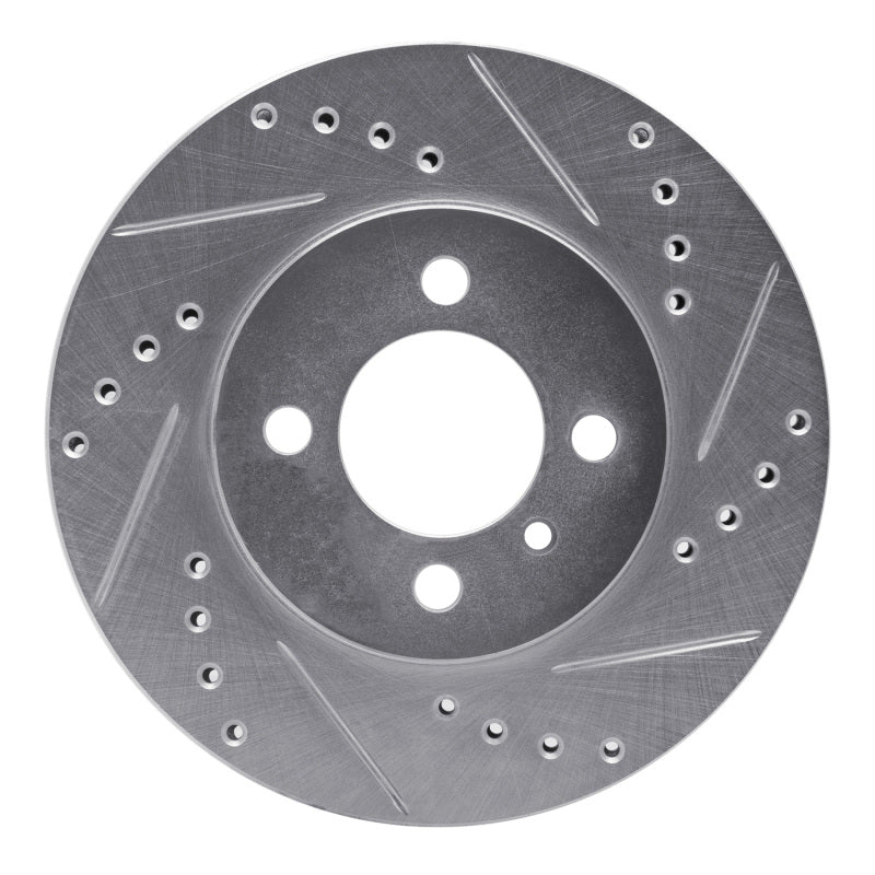 R1 Concepts R1 84-91 BMW 325 Front Right Drilled & Slotted Silver Brake Rotor
