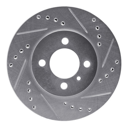 R1 Concepts R1 84-91 BMW 325 Front Right Drilled & Slotted Silver Brake Rotor