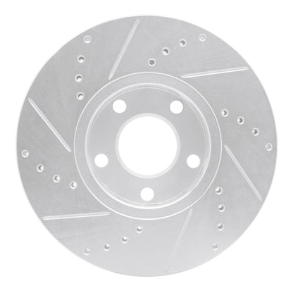 R1 Concepts R1 92-08 Audi A6 Quattro Front Right Drilled & Slotted Silver Brake Rotor