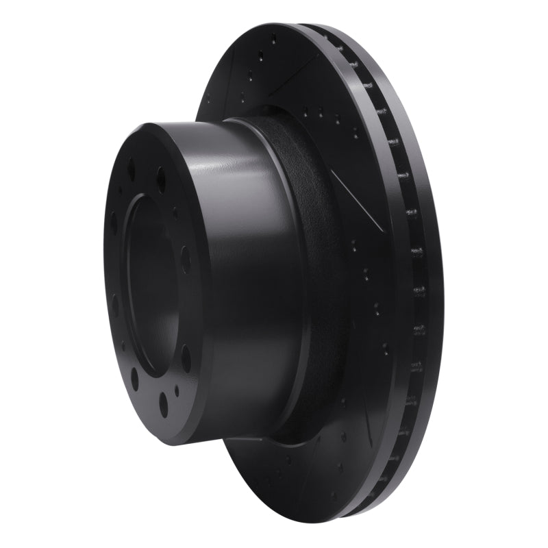 R1 Concepts R1 09-25 Dodge Ram 2500 Rear Left Drilled & Slotted Black Brake Rotor
