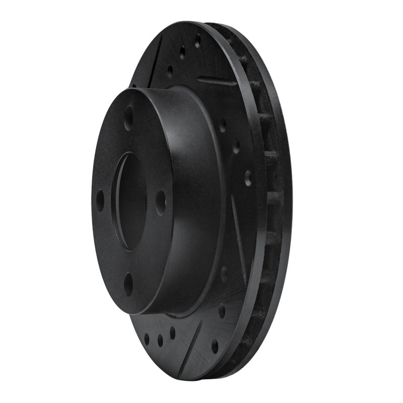 R1 Concepts R1 81-94 Ford Escort Front Left Drilled & Slotted Black Brake Rotor