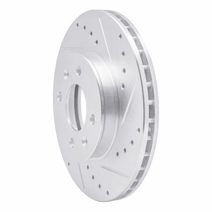 R1 Concepts R1 06-12 Dodge Attitude (Mexico) Front Right Drilled & Slotted Silver Brake Rotor