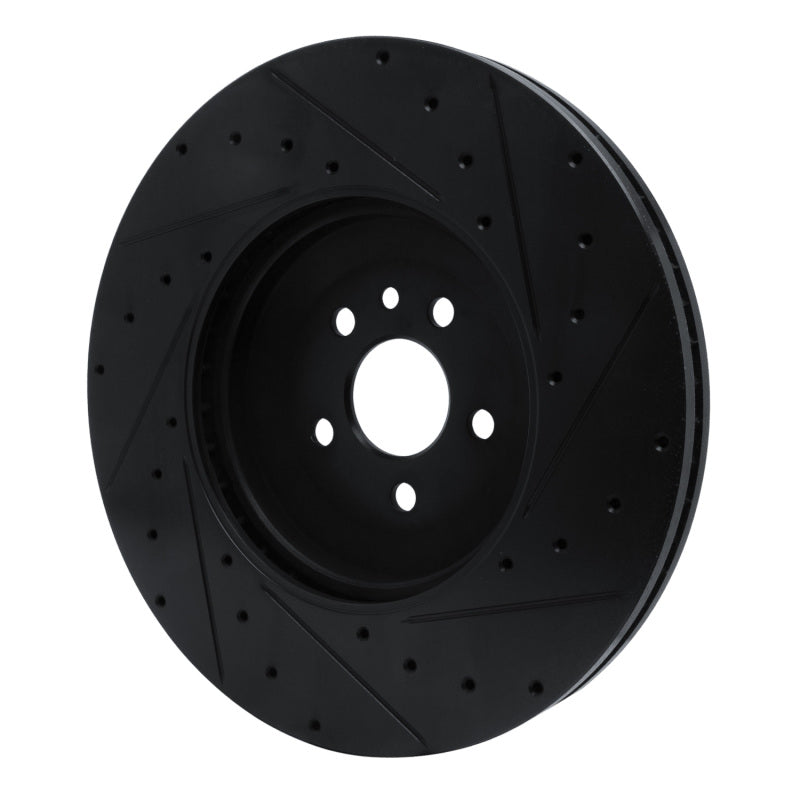 R1 Concepts R1 21-25 Jaguar F-Pace Front Left Drilled & Slotted Black Brake Rotor