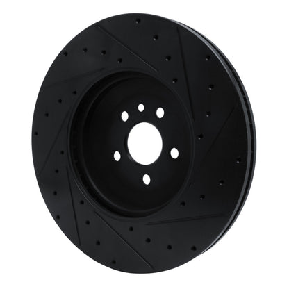 R1 Concepts R1 21-25 Jaguar F-Pace Front Left Drilled & Slotted Black Brake Rotor