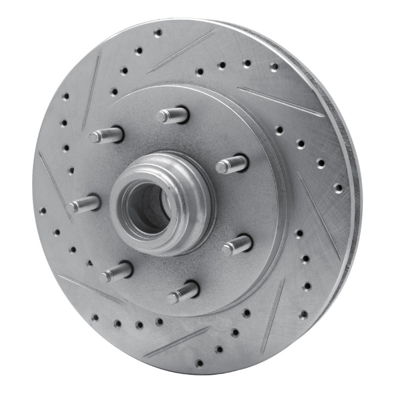 R1 Concepts R1 97-04 Ford F-250 2WD (Excl Super Duty) Front Left Drilled & Slotted Silver Brake Rotor