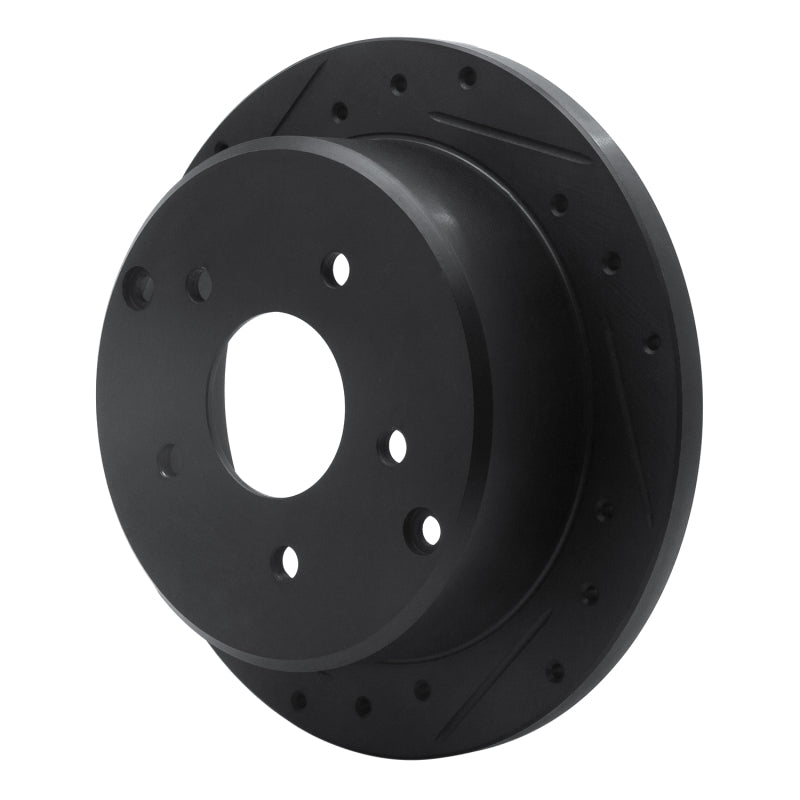 R1 Concepts R1 74-80 Ford Granada Front Left Drilled & Slotted Black Brake Rotor
