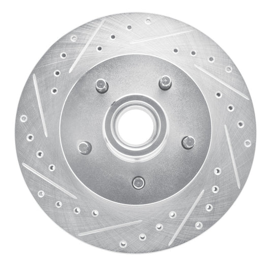 R1 Concepts R1 1969-1996 Buick Riviera Front Left Drilled & Slotted Silver Brake Rotor