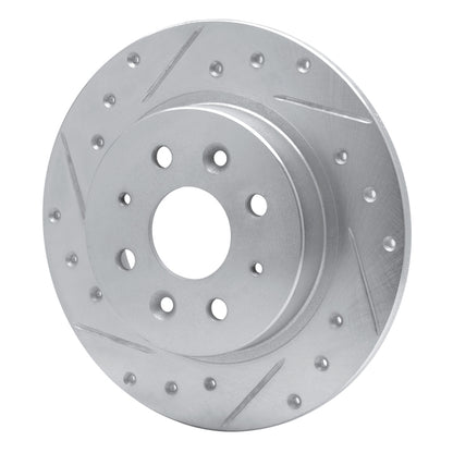 R1 Concepts R1 98-03 Kia SEPHIA Rear Left Drilled & Slotted Silver Brake Rotor