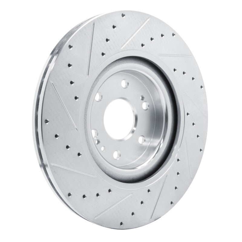 R1 Concepts R1 21-25 Cadillac Escalade Front Right Drilled & Slotted Silver Brake Rotor