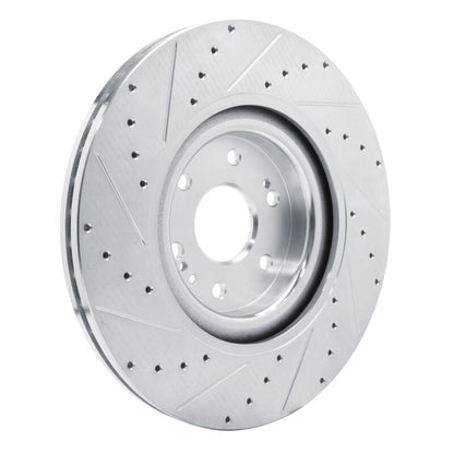 R1 Concepts R1 21-25 Cadillac Escalade Front Right Drilled & Slotted Silver Brake Rotor