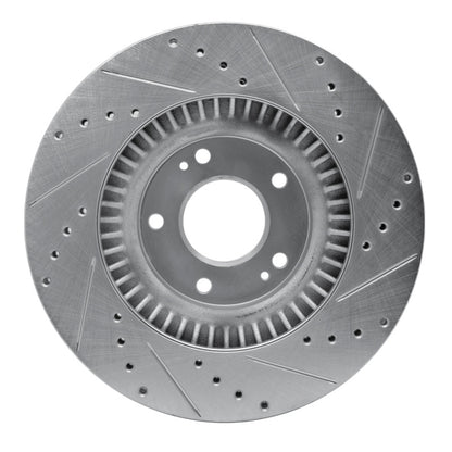 R1 Concepts R1 13-20 Hyundai SANTA FE Sport Front Left Drilled & Slotted Silver Brake Rotor