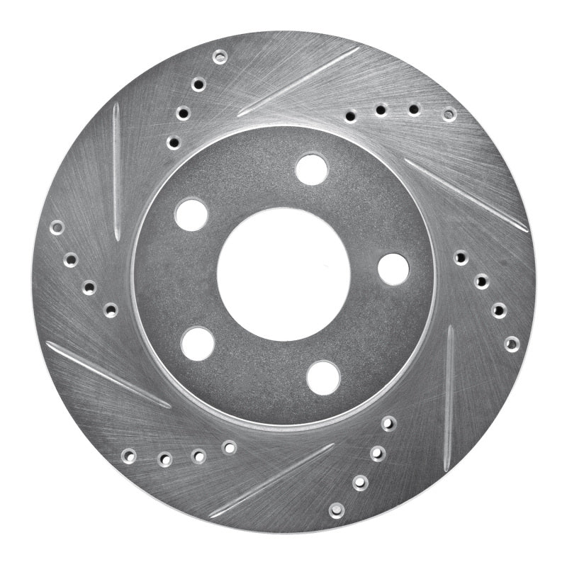R1 Concepts R1 97-05 Chevrolet Malibu Front Left Drilled & Slotted Silver Brake Rotor