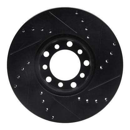 R1 Concepts R1 72-80 Mercedes-Benz 280SE Front Left Drilled & Slotted Black Brake Rotor