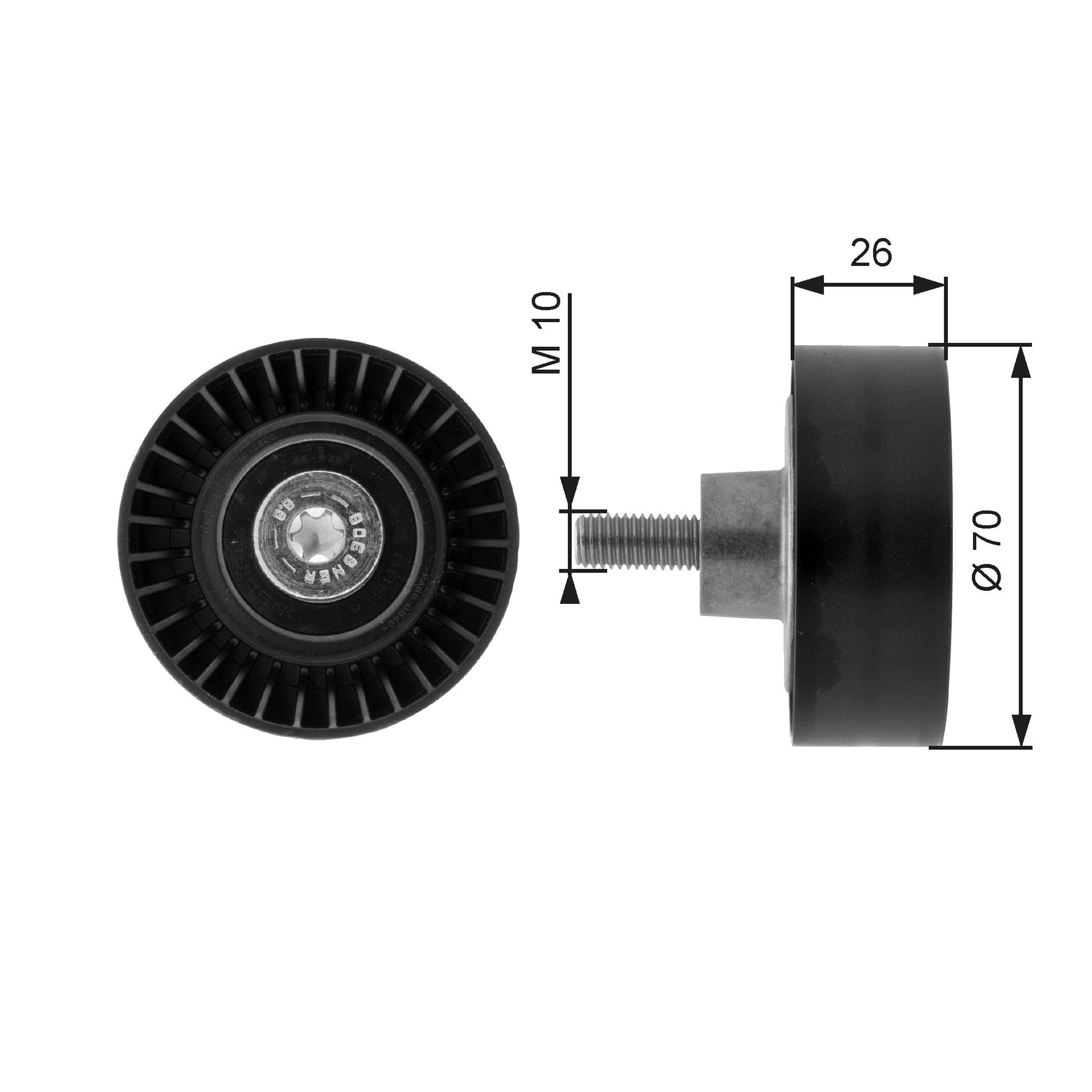 GATES GATT36163 V-Ribbed Belt Deflection/Guide Pulley