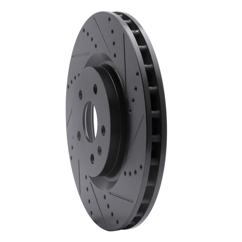 R1 Concepts R1 09-17 Buick Regal Front Right Drilled & Slotted Black Brake Rotor