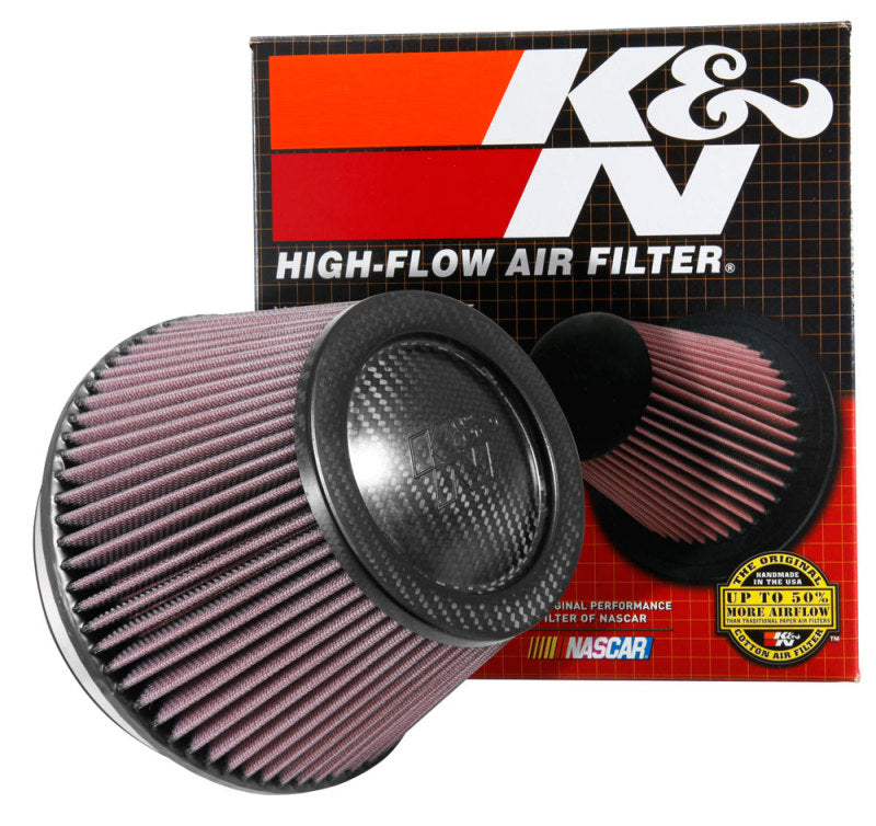 K&N Engineering K&N Universal Carbon Fiber Filter 6in Flange / 7-1/2in OD-B / 5-1/8in OD-T / 5in H