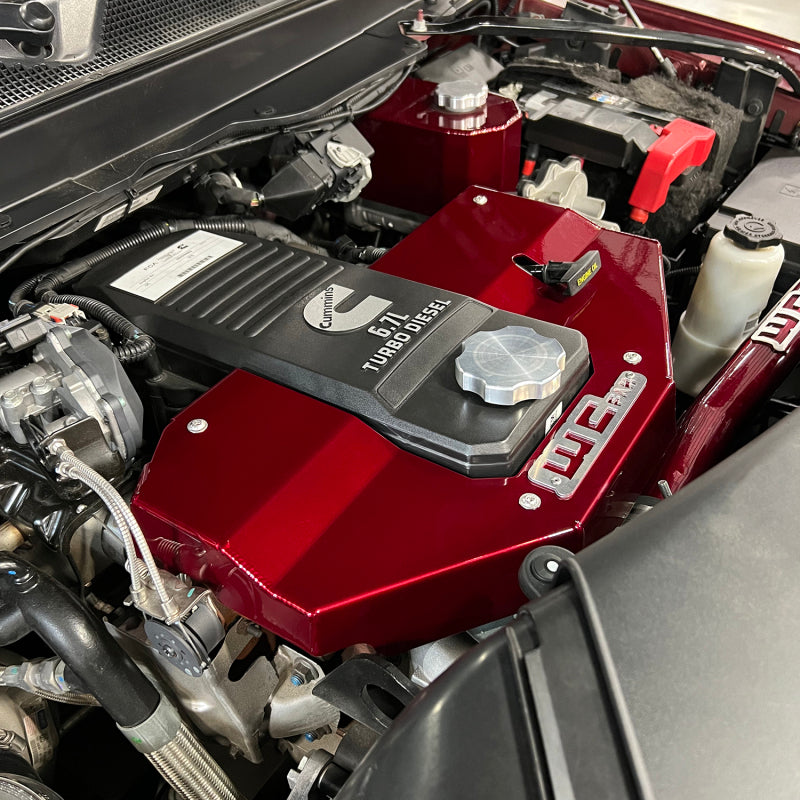Wehrli 10-23 Cummins Fabricated Aluminum Engine Cover - Candy Red