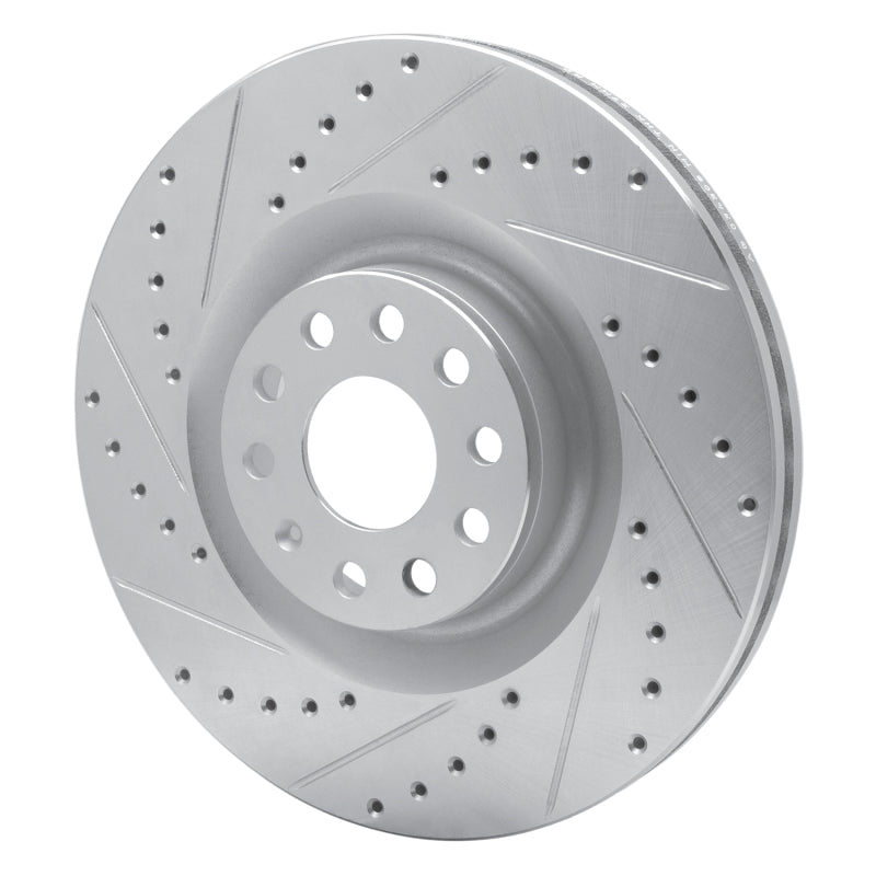R1 Concepts R1 06-13 Audi S3 (Mexico) Front Left Drilled & Slotted Silver Brake Rotor