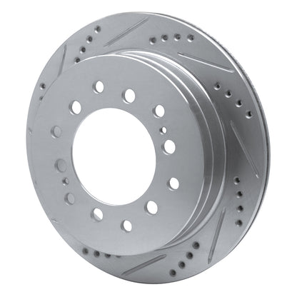 R1 Concepts R1 01-09 Lexus GX470 Rear Left Drilled & Slotted Silver Brake Rotor