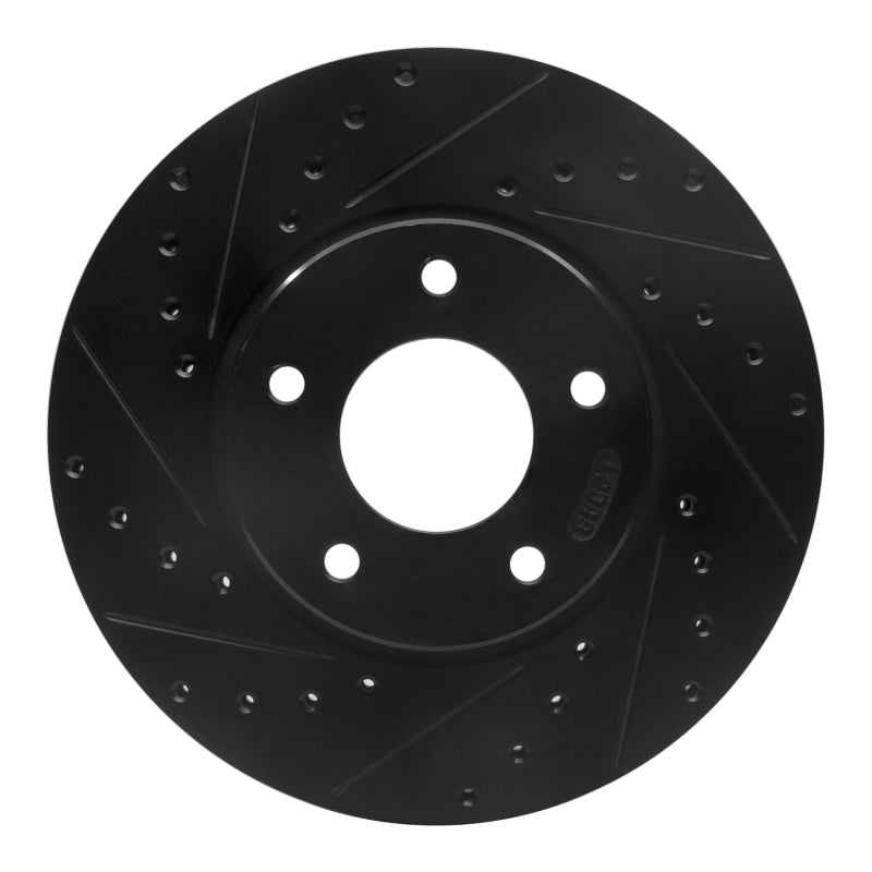 R1 Concepts R1 97-03 Jaguar XJR Front Left Drilled & Slotted Black Brake Rotor