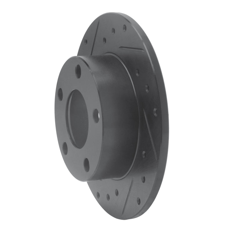R1 Concepts R1 98-01 Audi A6 Quattro Rear Left Drilled & Slotted Black Brake Rotor