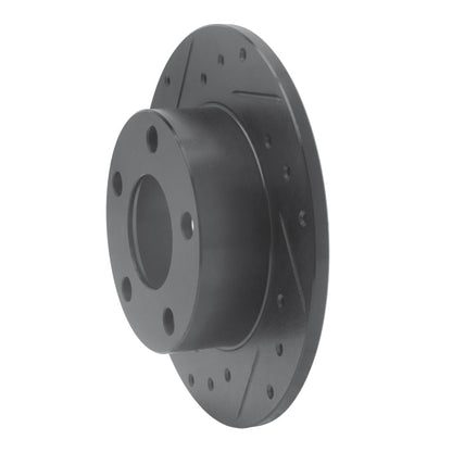 R1 Concepts R1 98-01 Audi A6 Quattro Rear Left Drilled & Slotted Black Brake Rotor