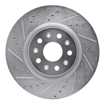 R1 Concepts R1 14-25 Cadillac CT5 Front Left Drilled & Slotted Silver Brake Rotor