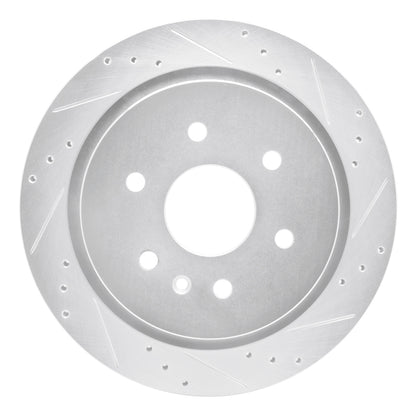 R1 Concepts R1 13-19 Cadillac XTS Rear Right Drilled & Slotted Silver Brake Rotor