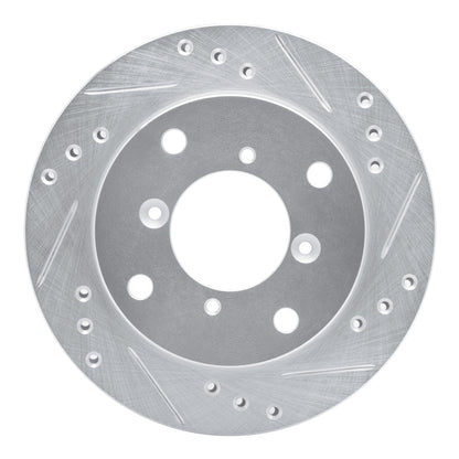 R1 Concepts R1 89-01 Chevrolet Metro Front Right Drilled & Slotted Silver Brake Rotor