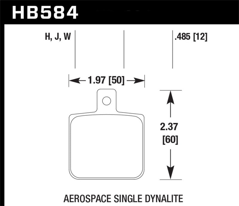 Hawk Performance Hawk Aerospace Single Dynalite HPS 5.0 Street Brake Pads