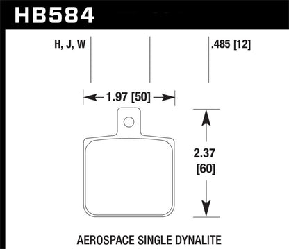 Hawk Performance Hawk Aerospace Single Dynalite HPS 5.0 Street Brake Pads