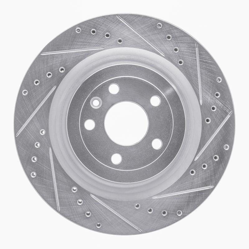 R1 Concepts R1 13-19 Ford Explorer Front Right Drilled & Slotted Silver Brake Rotor
