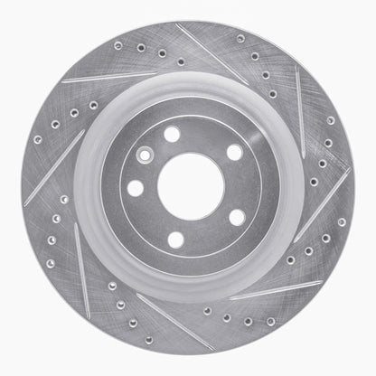 R1 Concepts R1 13-19 Ford Explorer Front Right Drilled & Slotted Silver Brake Rotor