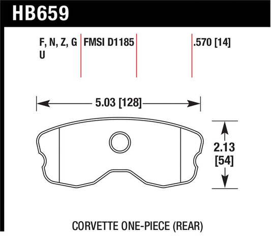 Hawk Performance Hawk 06-10 Chevy Corvette (Improved Pad Design) Rear Performance Ceramic Sreet Brake Pads