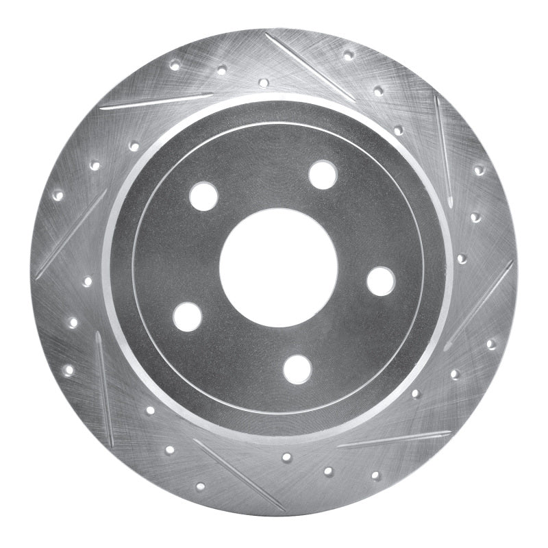 R1 Concepts R1 05-10 Jeep Commander Rear Right Drilled & Slotted Silver Brake Rotor