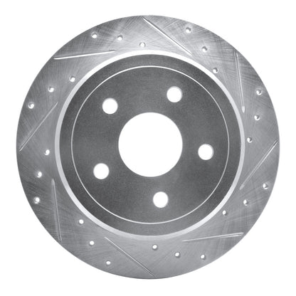 R1 Concepts R1 05-10 Jeep Commander Rear Right Drilled & Slotted Silver Brake Rotor