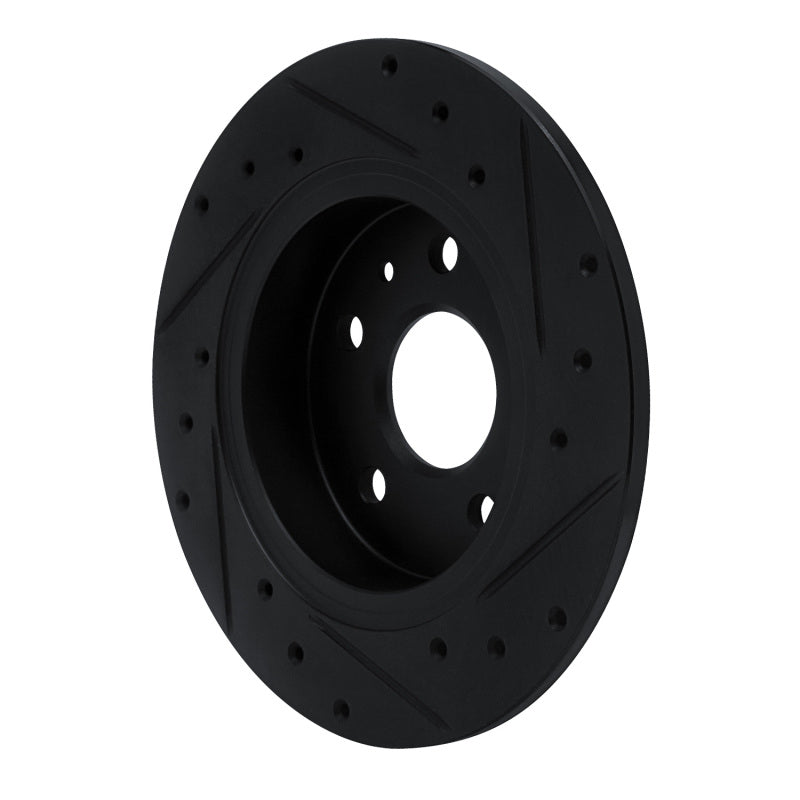 R1 Concepts R1 16-23 Chevrolet Bolt EV Rear Left Drilled & Slotted Black Brake Rotor