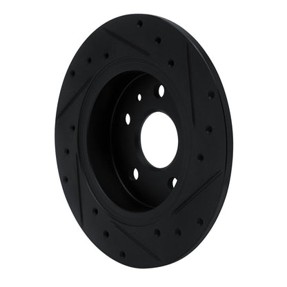 R1 Concepts R1 16-23 Chevrolet Bolt EV Rear Left Drilled & Slotted Black Brake Rotor